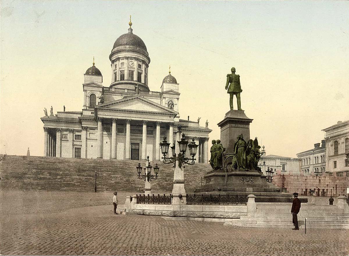Helsinki. Monument of Alexander II, circa 1890