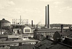 Helsinki. The industrial area of the city