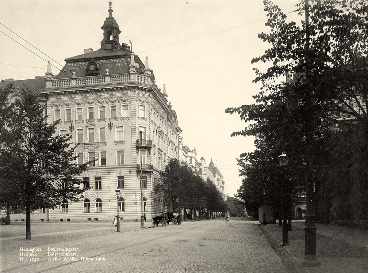 Helsinki (Helsingfors). Street Bulevardin, 1906